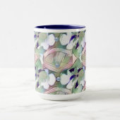 Fleurs Abstraites et perles Big Mug bleu (Centre)