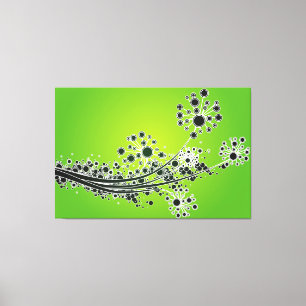 Fleurs abstraites futuristes-Impression de toile d