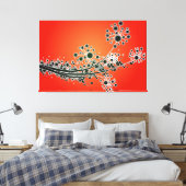 Fleurs abstraites futuristes-Impression de toile r (Insitu(Chambre))