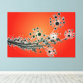 Fleurs abstraites futuristes-Impression de toile r (Insitu (Plancher de Bois))