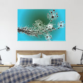 Fleurs abstraites futuristes-Impression de toile t (Insitu(Chambre))