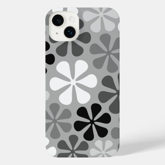 Fleurs Abstraites Gris noir blanc (Verso)