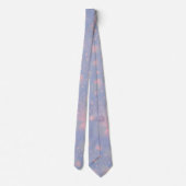 Fleurs Abstraites roses sur Cravate bleu (Dos)