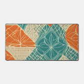 Fleurs abstraites sarcelle, orange et beige (Recto)