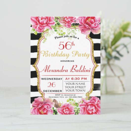 FLEURS ANNIVERSAIRE DE FÊTE INVITATION (Debout devant)