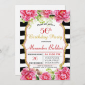 FLEURS ANNIVERSAIRE DE FÊTE INVITATION (Devant / Derrière)