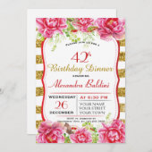 FLEURS ANNIVERSAIRE INVITATION (Devant / Derrière)