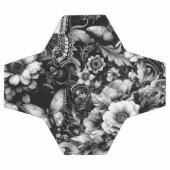 Fleurs Antiques Monochromes avec Papillons (Plat)