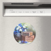 Fleurs Antiquités Bois Publicité Crates Magnet (In Situ (Lave-vaisselle))