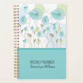 Fleurs Aquarelle Bleue Personnalisables (Devant)