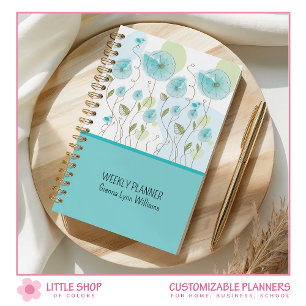 Fleurs Aquarelle Bleue Personnalisables