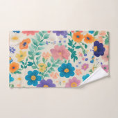 Fleurs Aquarelle colorée Motif personnalisé (Serviette à main)