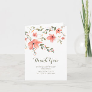fleurs aquarelle élégant mariage merci