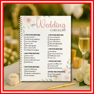 Fleurs Aquarelle Fleurs Mariage Liste de Contrôle