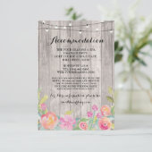 Fleurs Aquarelle Invitation de Mariage Hébergement (Debout devant)