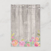 Fleurs Aquarelle Invitation de Mariage Hébergement (Dos)