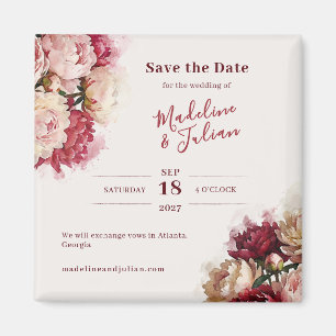 Fleurs aquarelle Magnet de Faire-part Peony