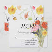 Fleurs aquarelle RSVP (Devant / Derrière)