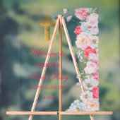 Fleurs aquarelles Accueil Première communion (Neutre)