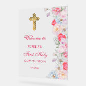 Fleurs aquarelles Accueil Première communion (Angle)