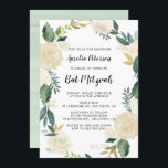 Fleurs aquarelles avec Bat mitzvah Parties scintil<br><div class="desc">Invitation Bat mitzvah personnalisable avec motif floral aquarelle avec fausse feuille d'or et faux accents parties scintillant or - il n'y a pas de véritable feuille d'or ou de parties scintillant. Des articles similaires et des articles correspondants sont disponibles dans mon magasin.</div>
