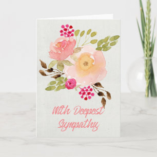 Fleurs Aquarelles - Avec Carte Sympathique La Plus