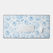 Fleurs aquarelles bleues et blanches (Clavier et souris)