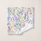Fleurs aquarelles colorées (Gant de toilette)
