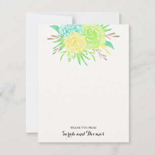 Fleurs aquarelles d'été Cartes de remerciement