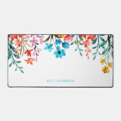 Fleurs aquarelles girly monogrammées (Recto)
