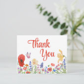 Fleurs aquarelles merci carte postale (Debout devant)