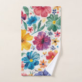 Fleurs aquarelles mignonnes (Serviette à main)