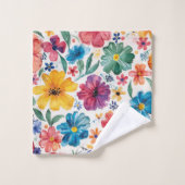 Fleurs aquarelles mignonnes (Gant de toilette)
