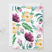 Fleurs Aquarelles Modernes Cartes de Mise en Garde (Dos)