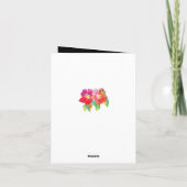 Fleurs aquarelles noir blanc mariage Merci (Dos)