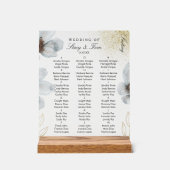Fleurs aquarelles or blanc plan de table de mariag (Recto)