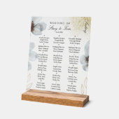 Fleurs aquarelles or blanc plan de table de mariag (Angle)