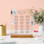 Fleurs aquarelles or blanc plan de table de mariag (Mariage)