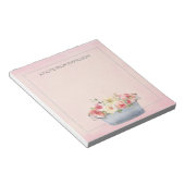 Fleurs aquarelles rose et crème dans un bloc-notes (Incliné)