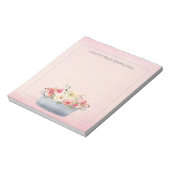 Fleurs aquarelles rose et crème dans un bloc-notes (Tourné)