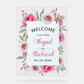 Fleurs aquarelles rose poussiéreux mariage bienven (Recto)