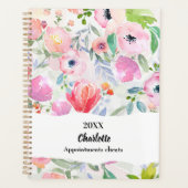 Fleurs aquarelles rose violet 2026 (Devant)