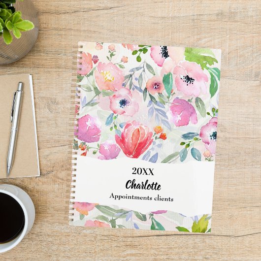 Fleurs aquarelles rose violet 2026