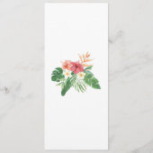Fleurs Aquarelles Tropicales Menu Réception de Mar (Dos)