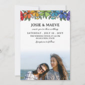 Fleurs arc-en-ciel 2 en 1 Faire-part de mariage ph (Devant)