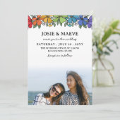 Fleurs arc-en-ciel 2 en 1 Faire-part de mariage ph (Debout devant)