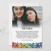 Fleurs arc-en-ciel 2 en 1 Faire-part de mariage ph (Dos)