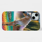 Fleurs arc-en-ciel Unicorn Green Trees Lac de casc (Verso Horizontal)