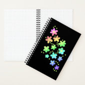 Fleurs arc-en-ciel Whimsical Carnet noir (À l'intérieur)