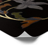 Fleurs Art Déco sur fond noir (Coin)